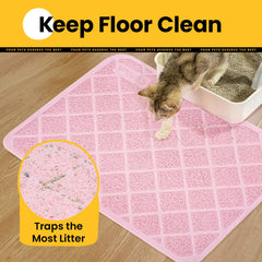 Conlun alfombrilla rosa para arena de gatos facilita la limpieza.