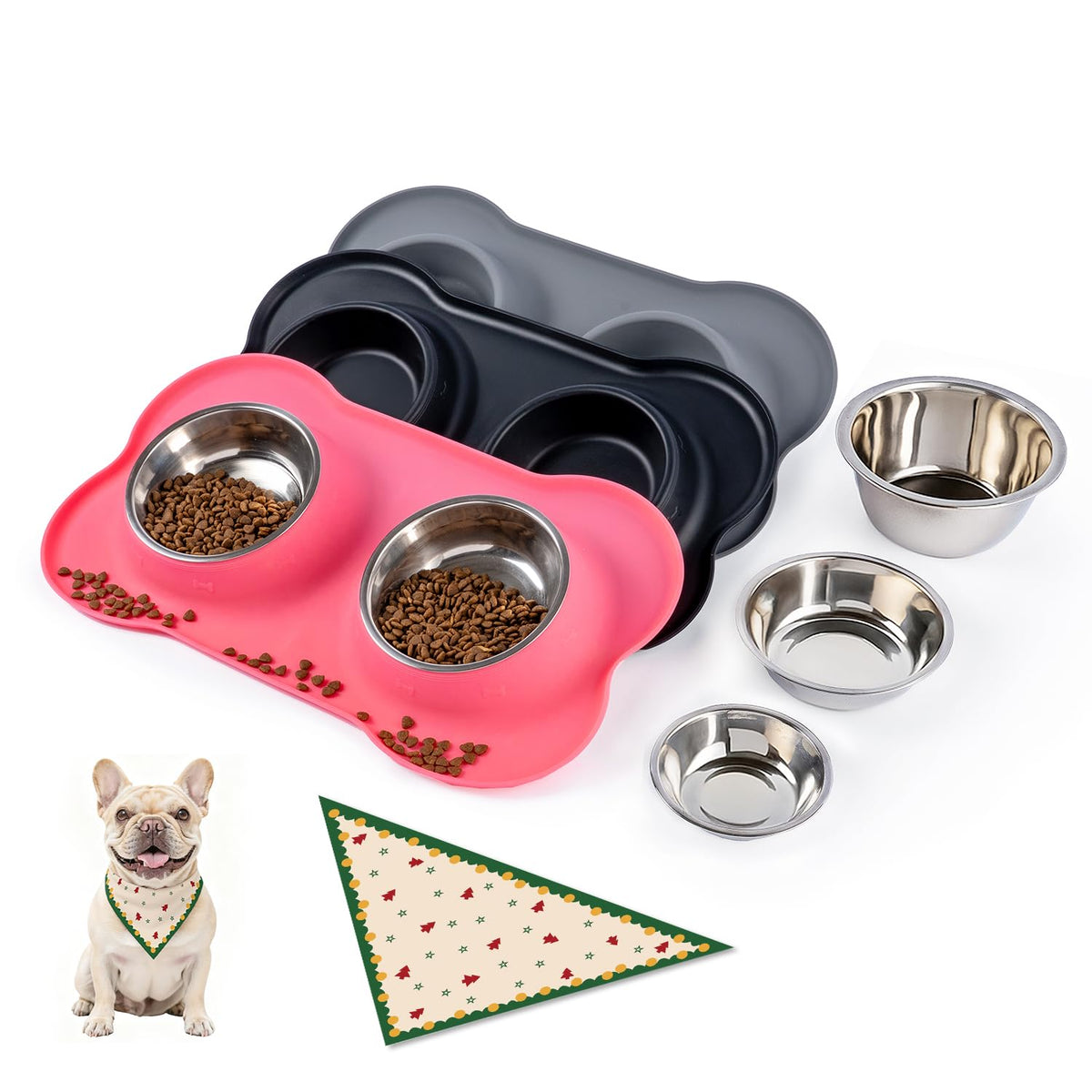 Conlun bandeja de silicona antideslizante para perro mini, ideal para comidas tranquilas.