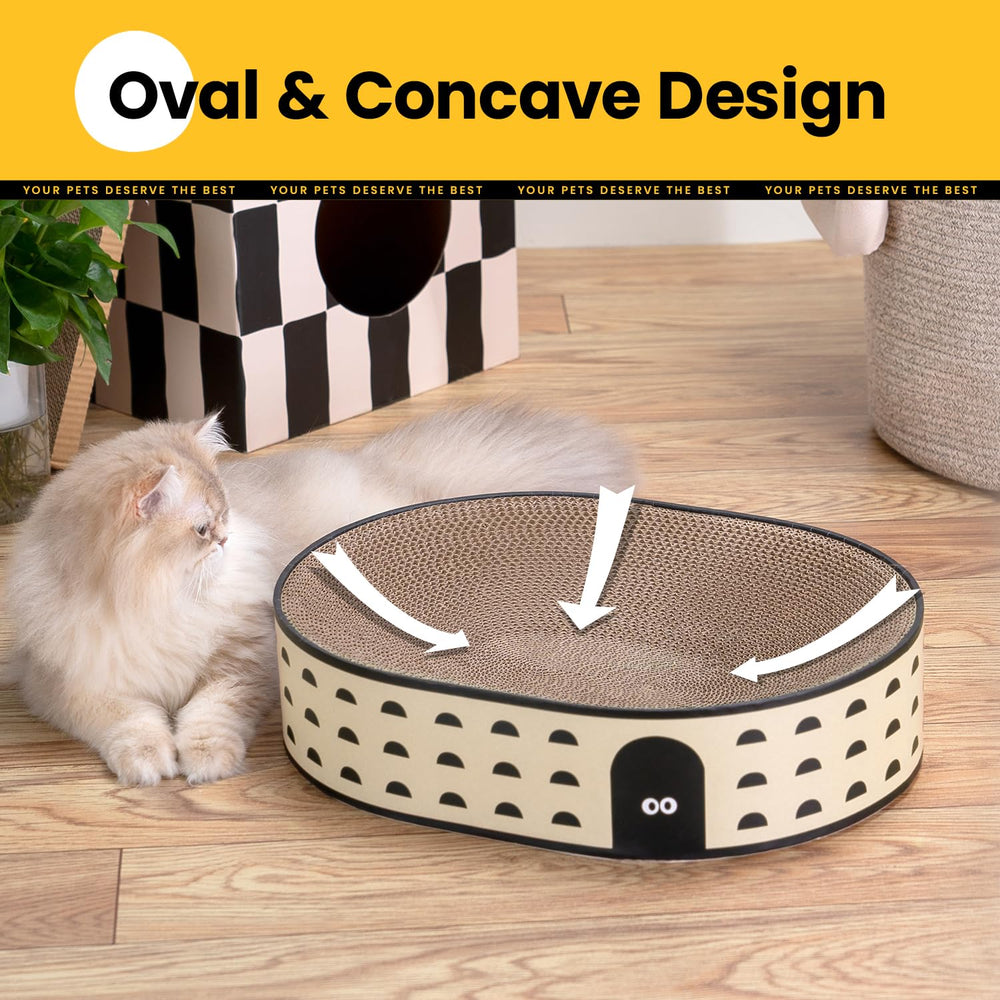 Conlun cama-rascador ovalada, complemento cómodo para ratos de descanso.