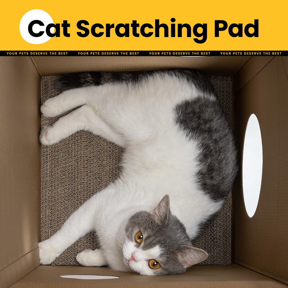 Conlun casa-gato-carton-tamano-medio, apta para gatos de tamaño mediano