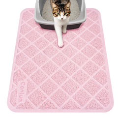 Conlun estera para arena de gatos rosa atrapa la arena y protege el suelo.
