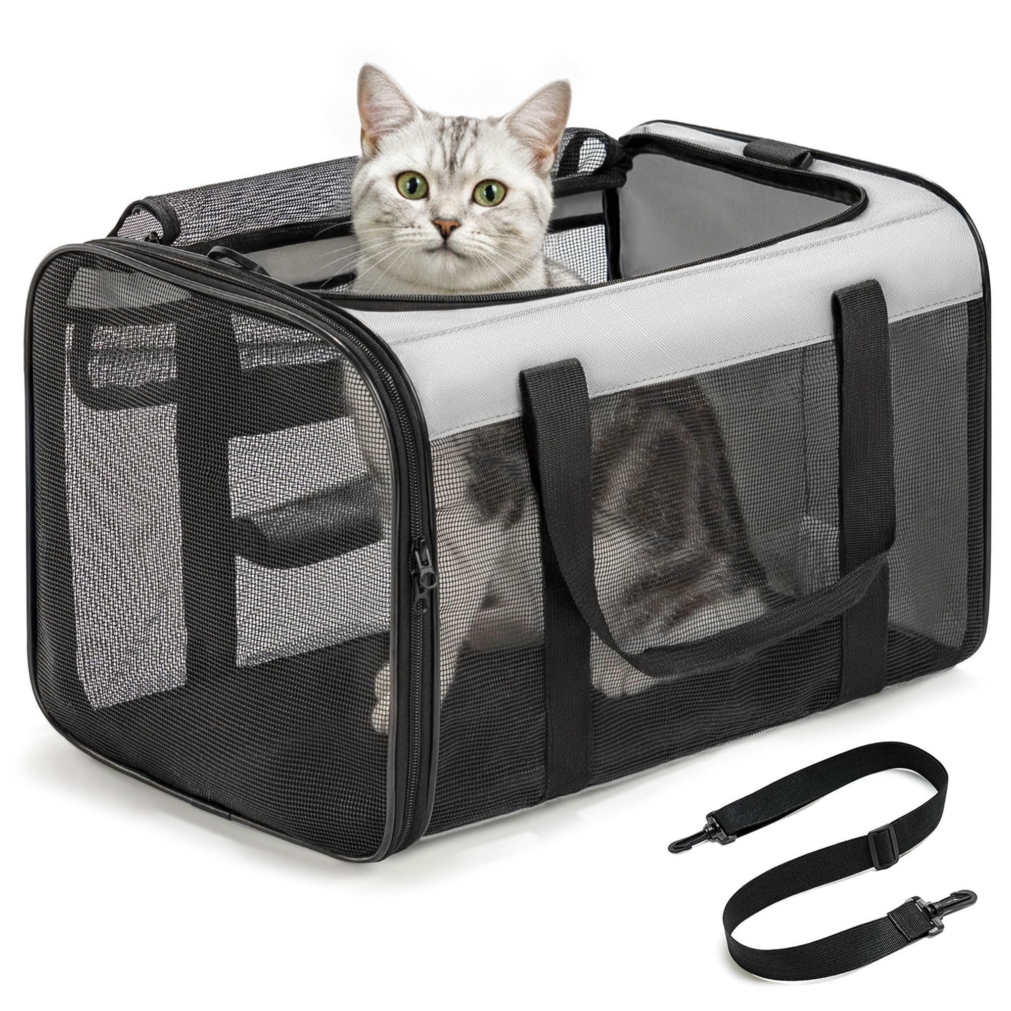 Conlun Transportin gato ventilado, ideal para viajes en avión.