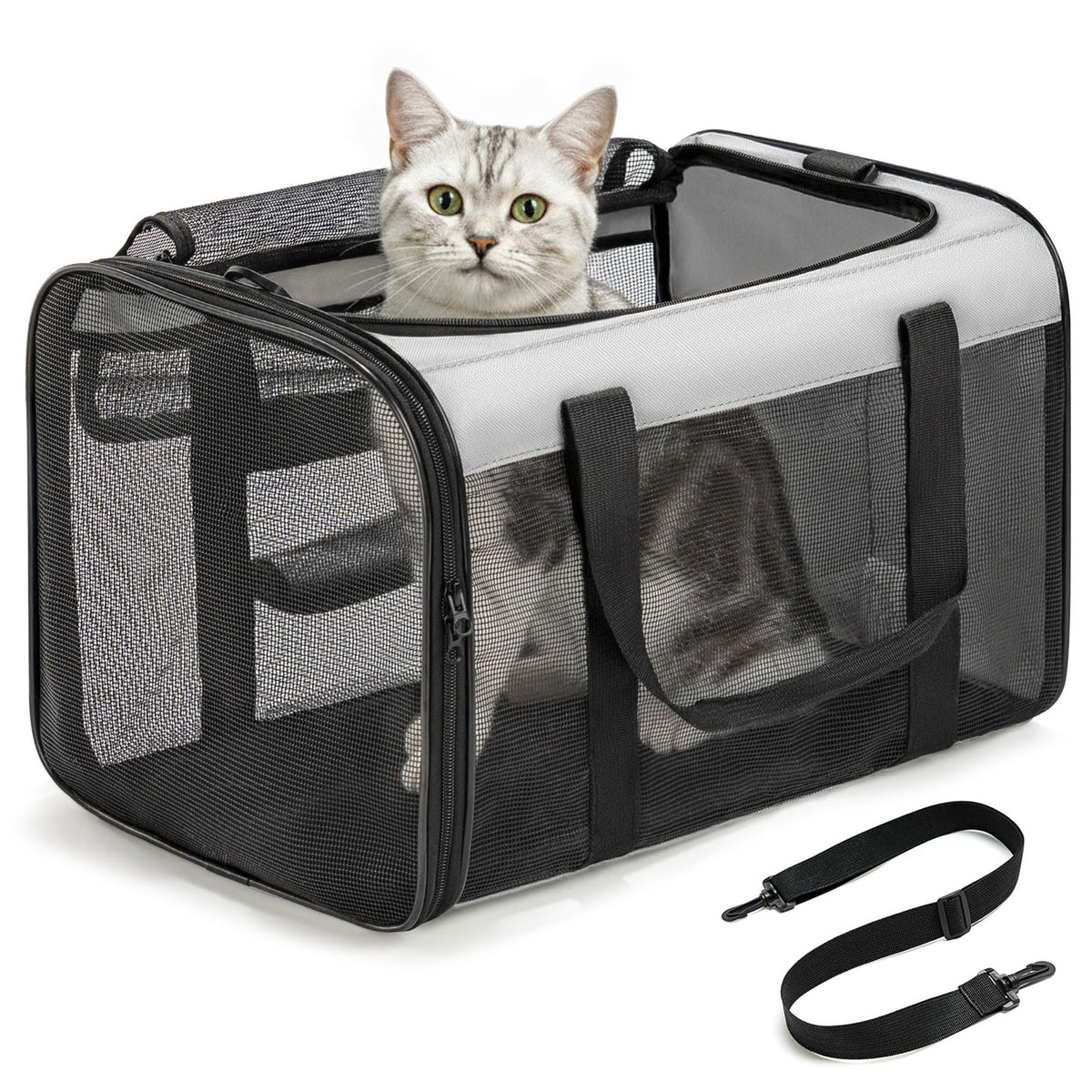 Conlun Transportin gato ventilado, ideal para viajes en avión.