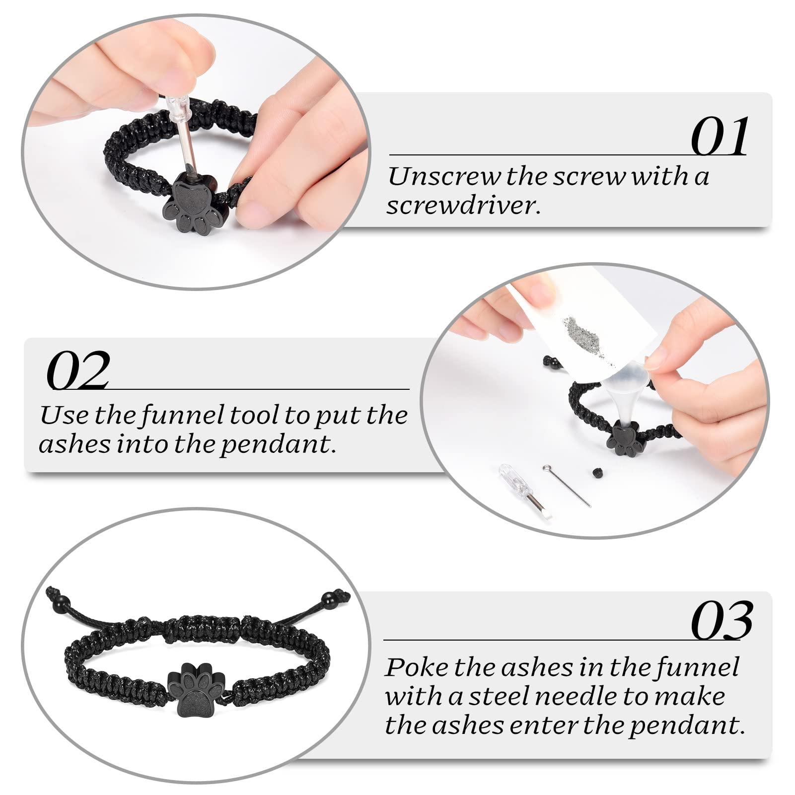 Constantlife pulsera memorial con cordón negro, sensación suave al tacto.
