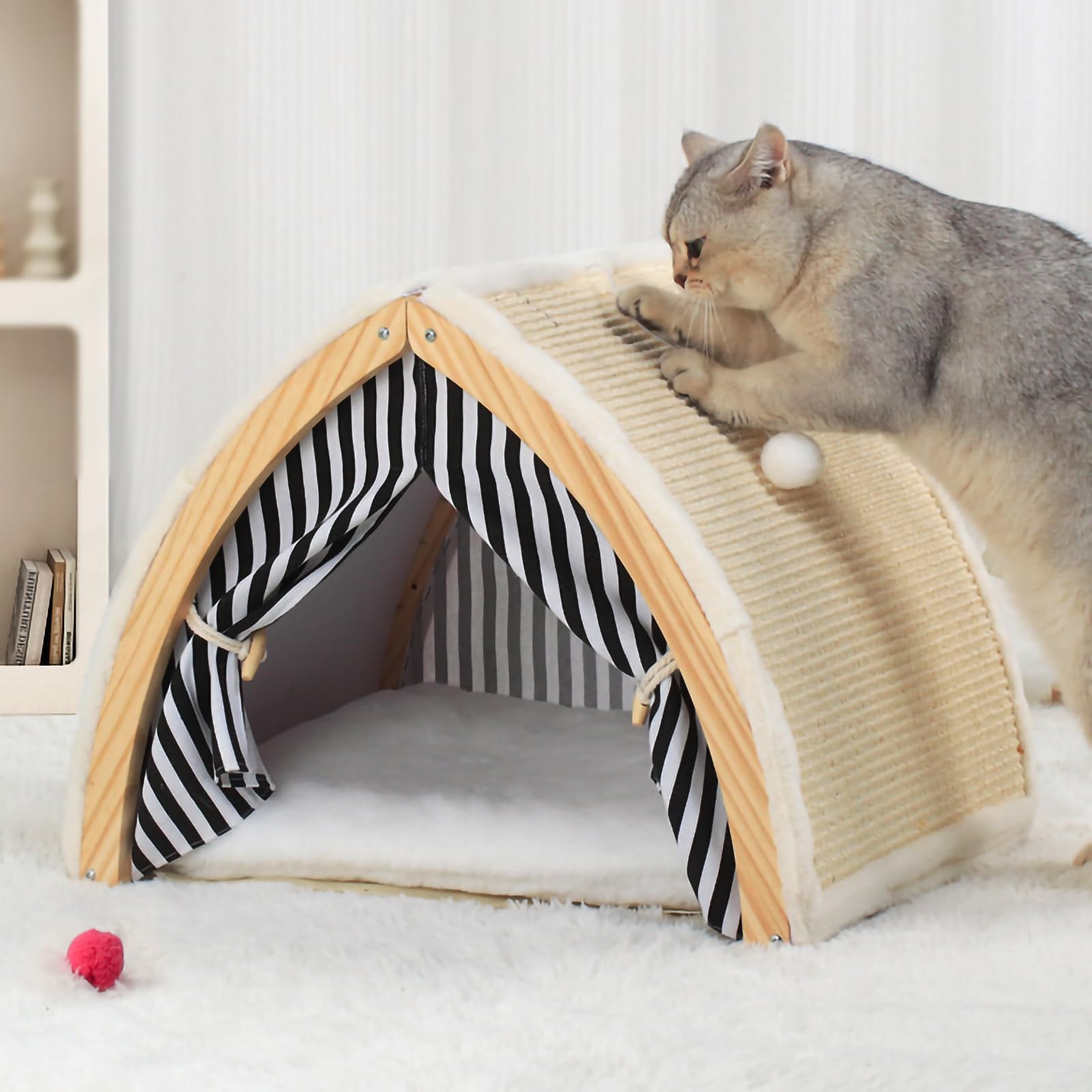 COODIA bola-peluche-colgante: juego interactivo para la curiosidad del gato.