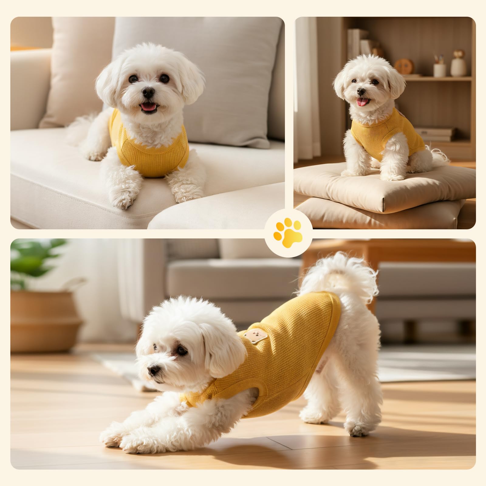 Camiseta COOHAMS para perros, tejido transpirable que ayuda a mantener la piel fresca.