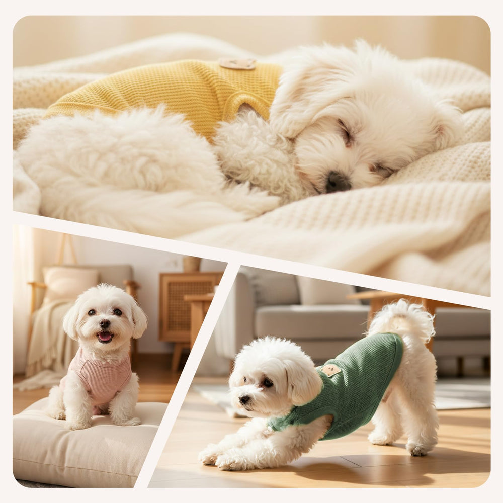 Camiseta COOHAMS para perro, tejido waffle ligero y transpirable.