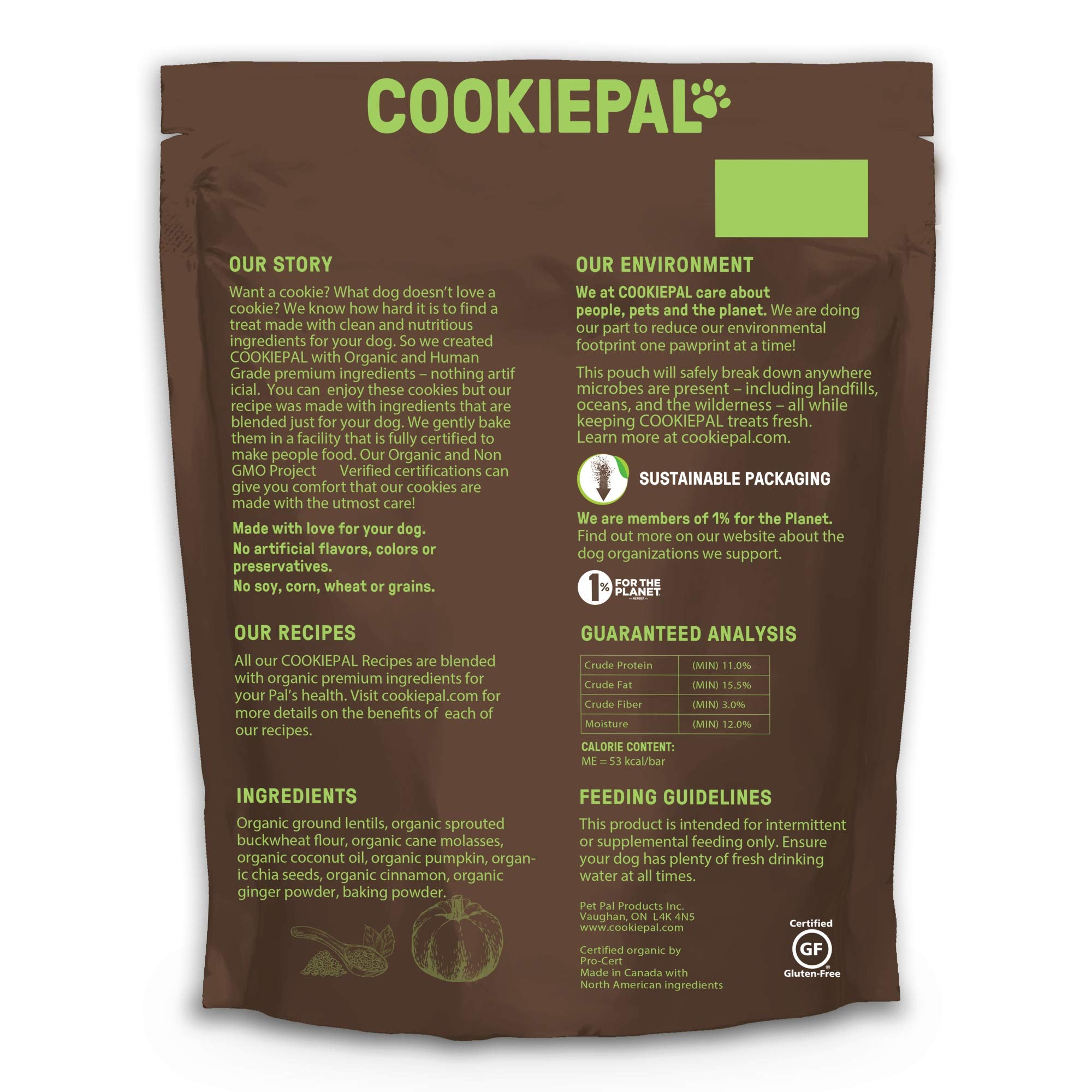 Ingredientes orgánicos de CookiePal: lentejas molidas y harinas.