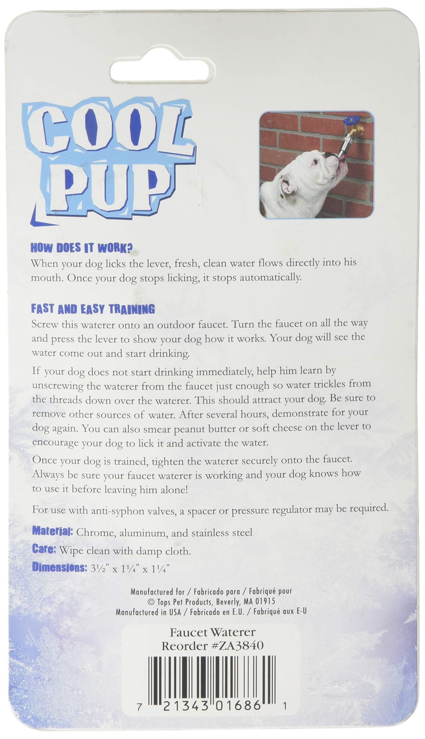 Cool Pup bebederos de grifo con activación por lamido, agua disponible al instante.