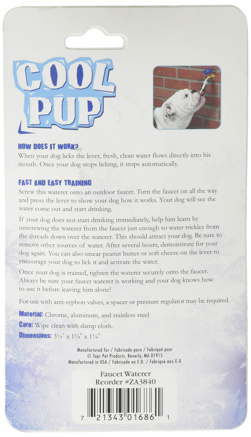 Cool Pup bebederos de grifo con activación por lamido, agua disponible al instante.