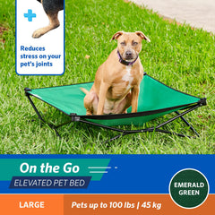Cama para perro Coolaroo desplegable sin herramientas, ideal para acampar.