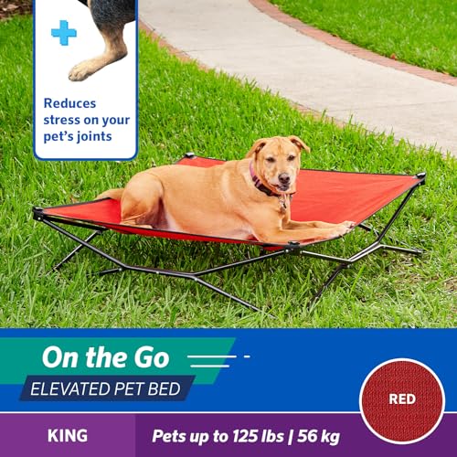 Cama Coolaroo para perros con bolsa de transporte incluida, lista para acampar.