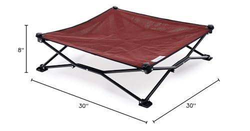 Cama Coolaroo elevada, limpieza rápida y fácil.