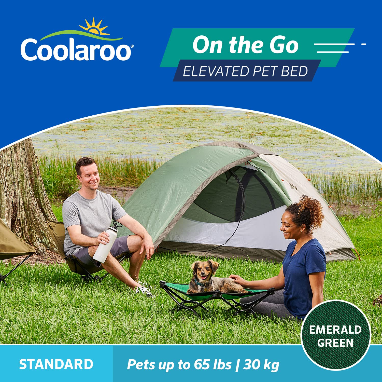 Coolaroo On-The-Go tela resistente a humedad, fácil de limpiar.