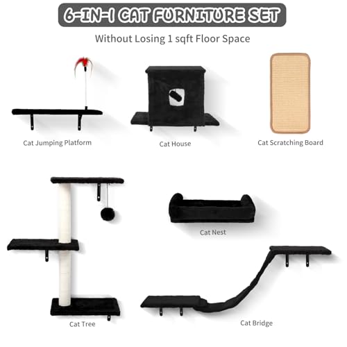 Coolsheepsia estantería de pared con árbol, zona de escalada para gatos.