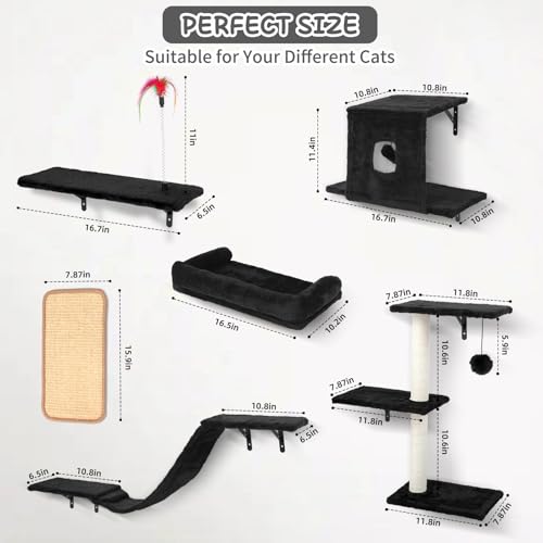Estantería de pared Coolsheepsia con cama, descanso suave para gatos.