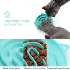 Coomazy alimentador lento silicona cian, diseño anti deslizante durante la comida