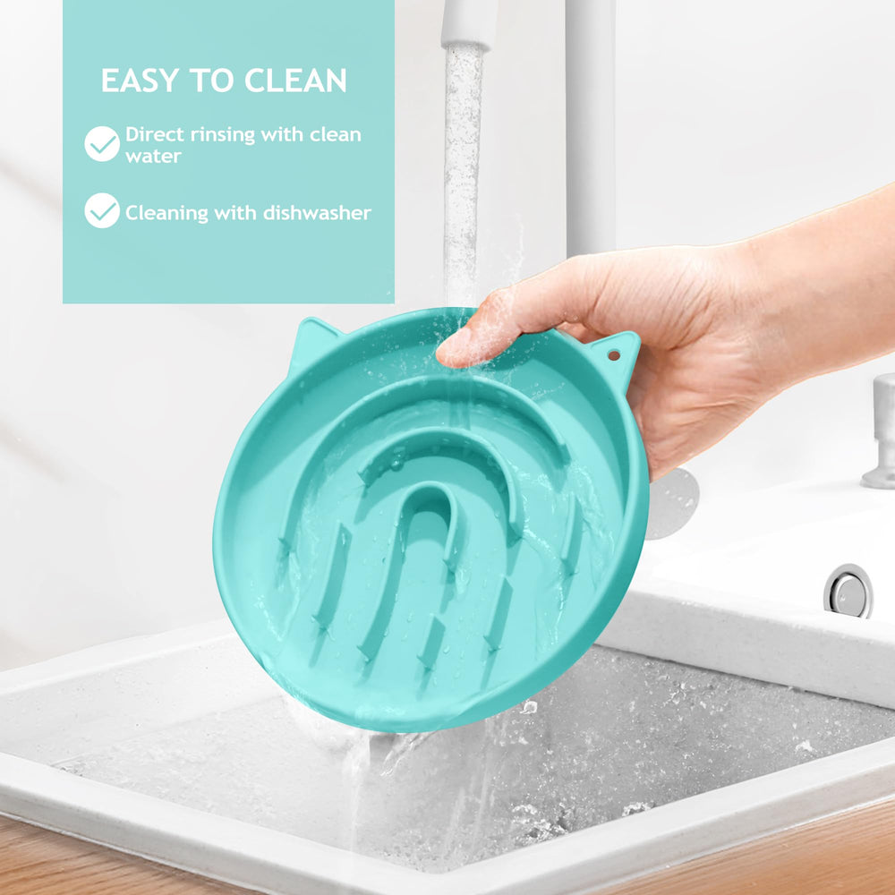 Coomazy alimentador lento silicona cian, fácil de lavar y mantener
