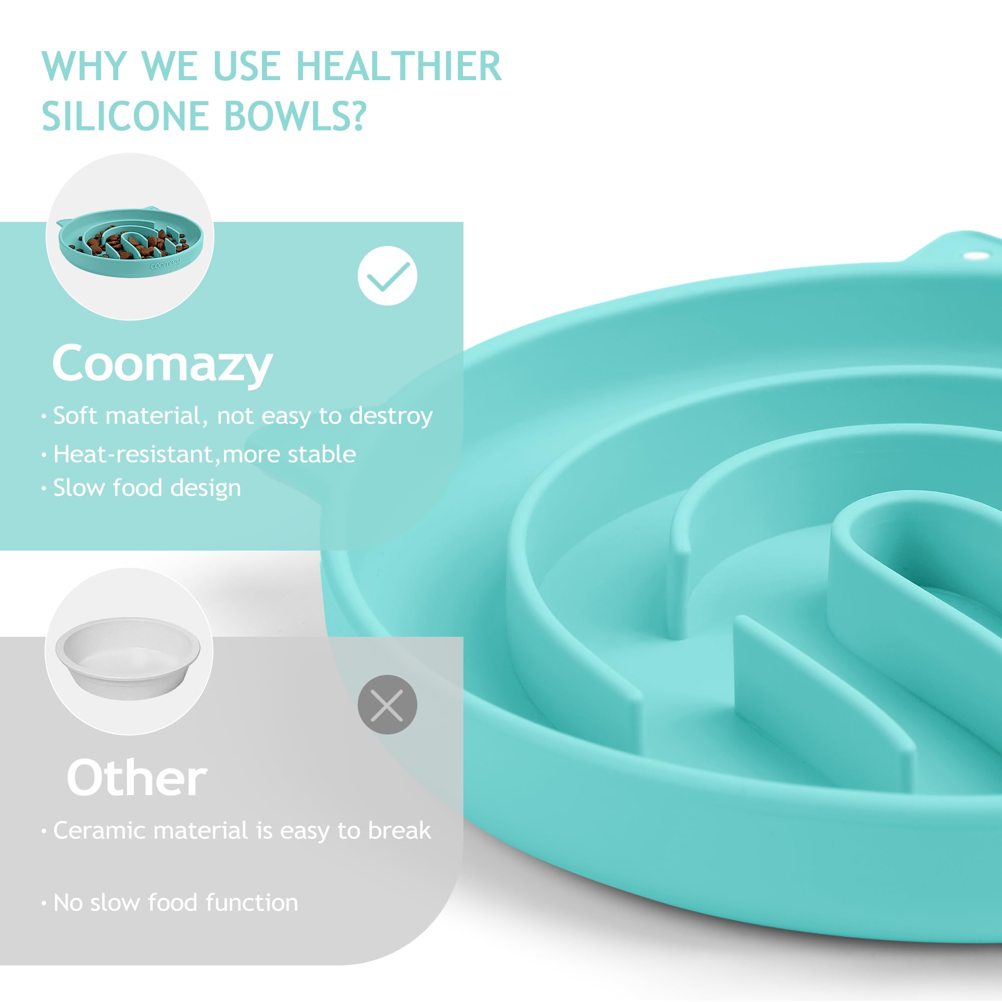 Coomazy silicona sin BPA, seguridad e higiene para mascotas