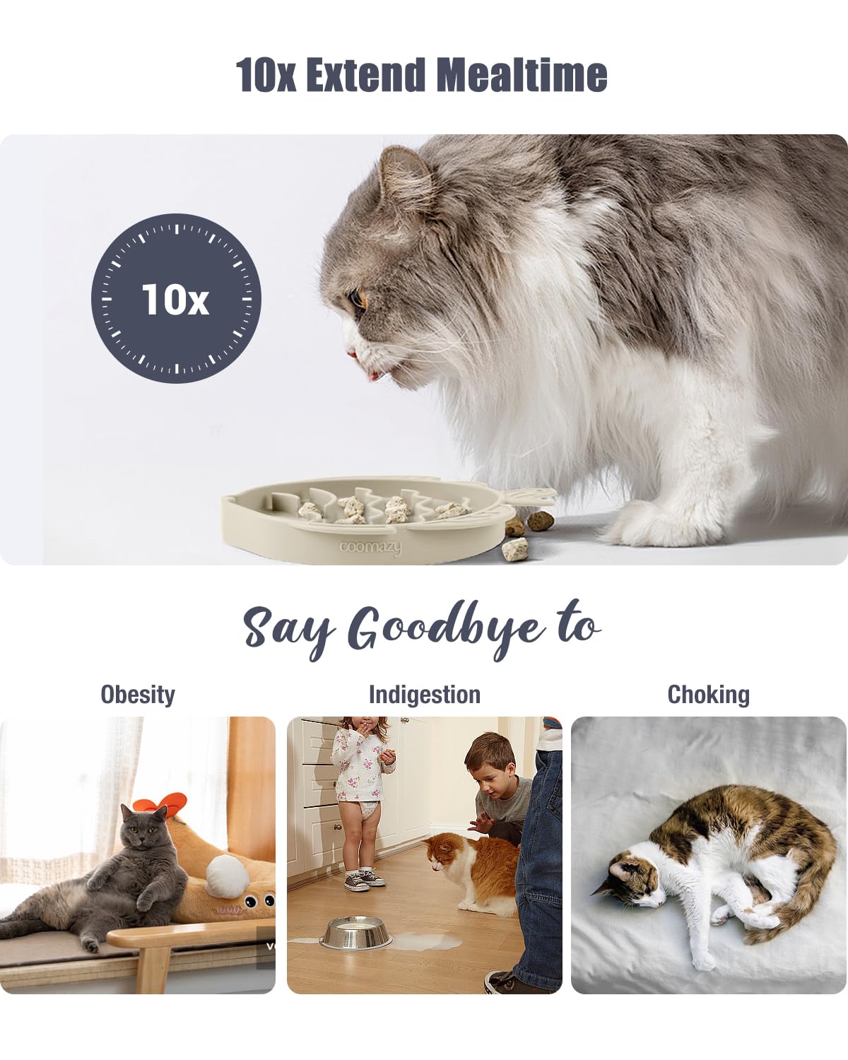 Coomazy cuenco en tamaño variado para perros y gatos de distintas razas.