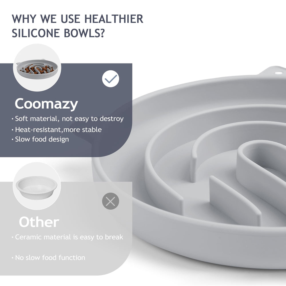 Coomazy plato silicona lavable en lavavajillas para limpieza rápida.