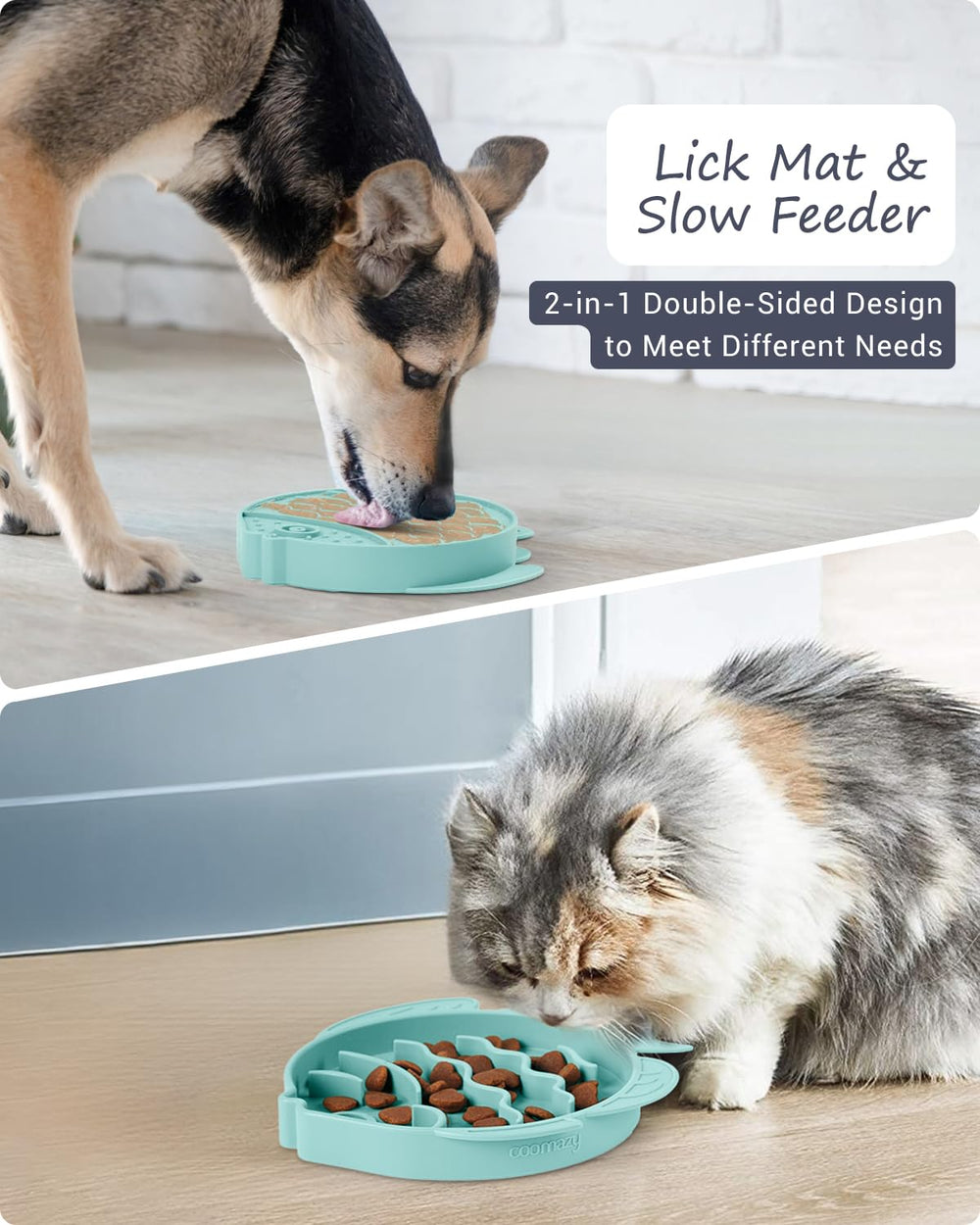 Coomazy tapete-lamer interactivo para perros y gatos.