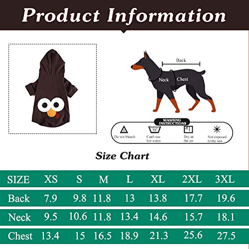 Coomour sudadera pavo para mascotas, vista trasera, cómodo para paseos festivos