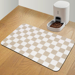 Almohadilla de alimentación para perros CooRug a cuadros, 16x24, ideal para comer limpio.