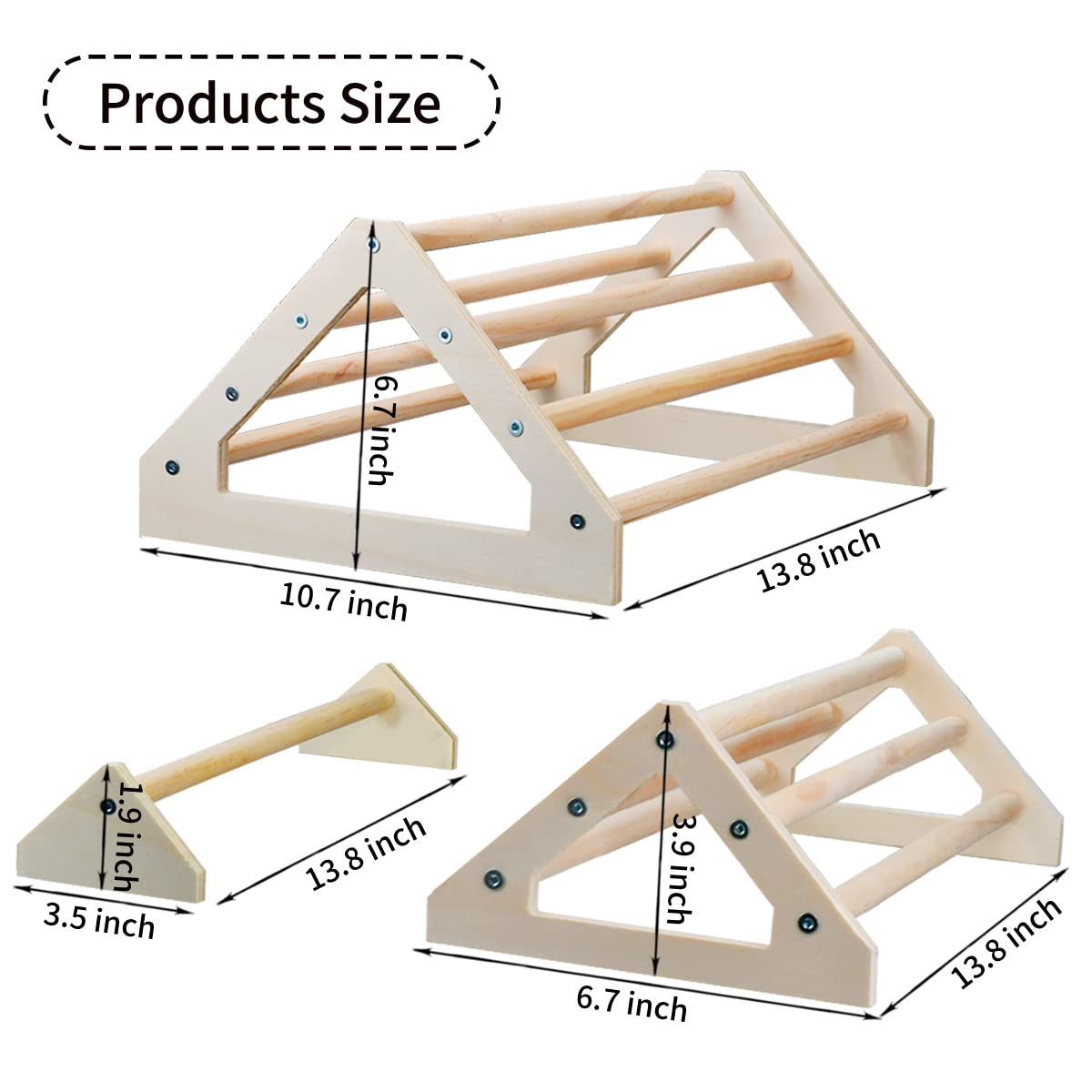 CooShou percha triángulos de madera, estable para criadero.