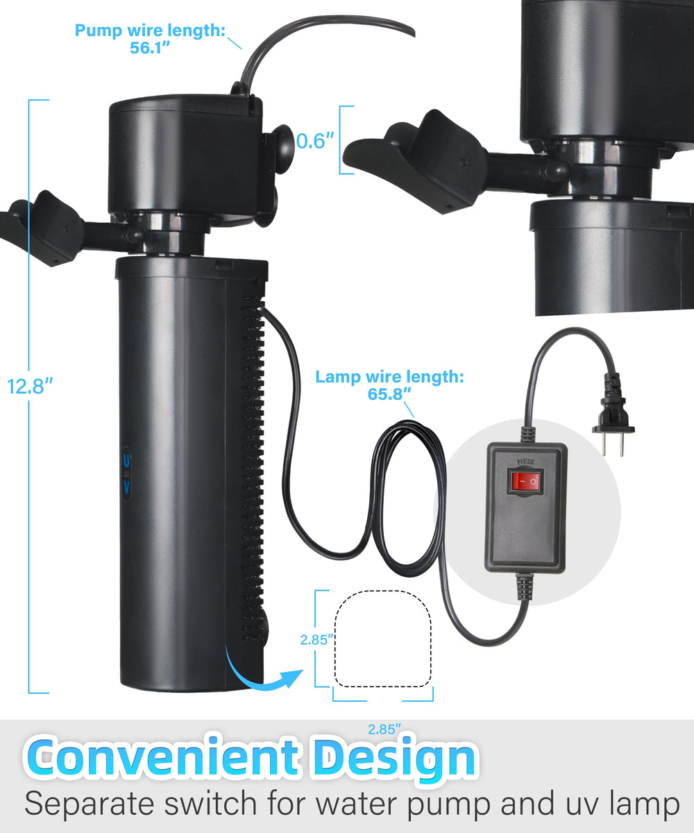 COOSPIDER luz anti-algas eficaz para acuarios pequeños