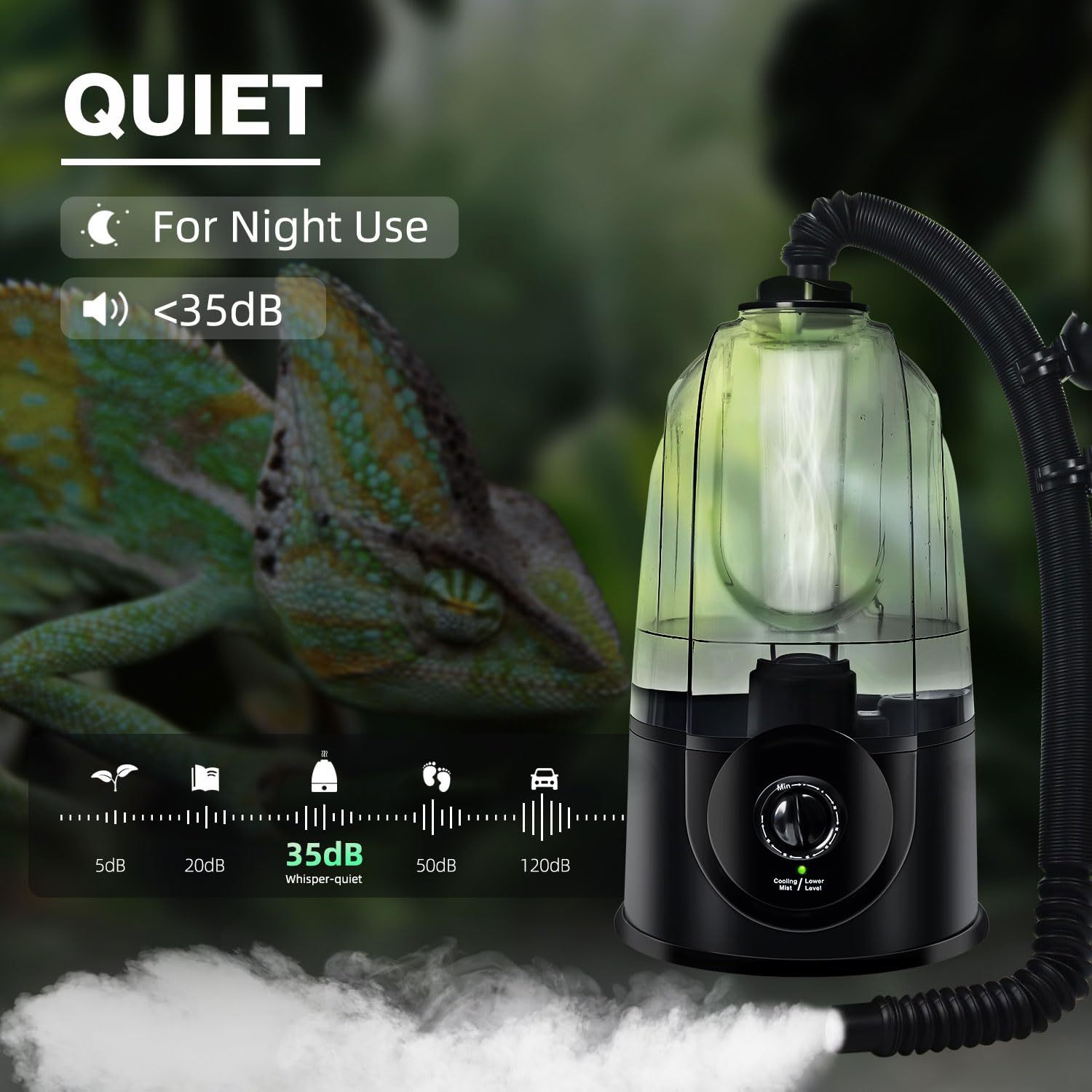 COOSPIDER neblinador, manguera ajustable para terrario, control de humedad