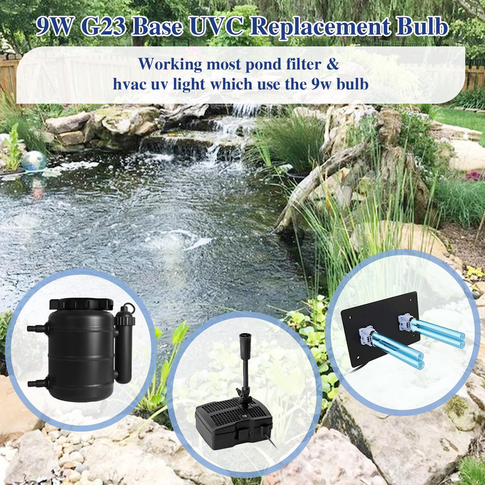 Bulbo UV 9W Coospider-Repta, detalle frontal, facilita instalación y claridad del agua.