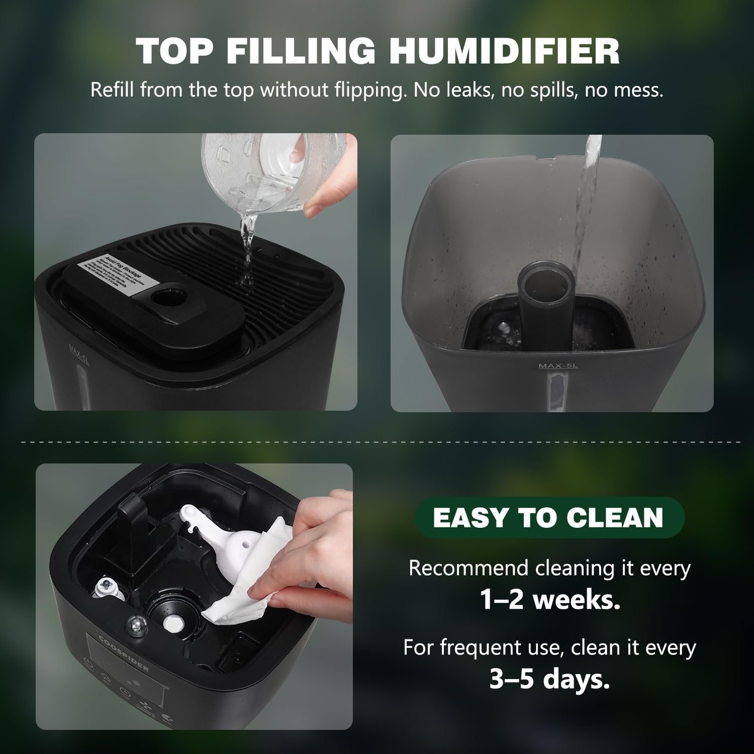 COOSPIDER sensor de humedad para mantener condiciones constantes.
