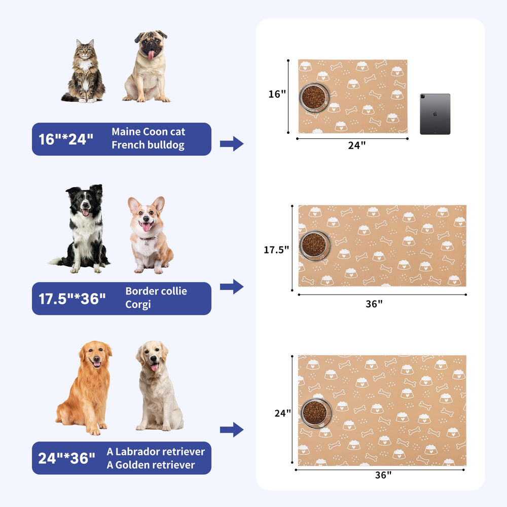 Cooyes diseño khaki, alfombrilla para comida de mascotas, aspecto elegante.