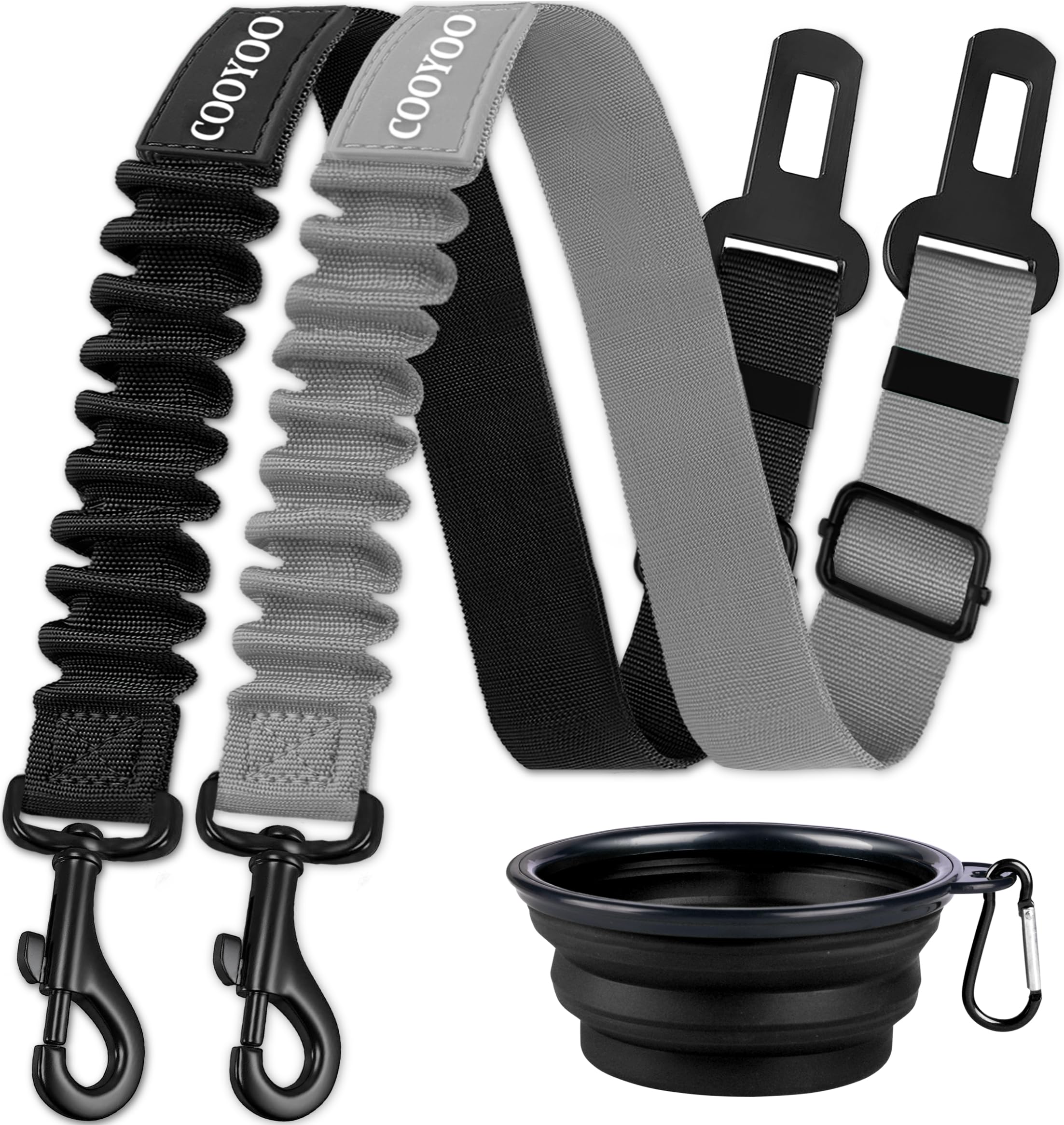 COOYOO conjunto cinturon perro coche 3 piezas para seguridad y comodidad en viajes.