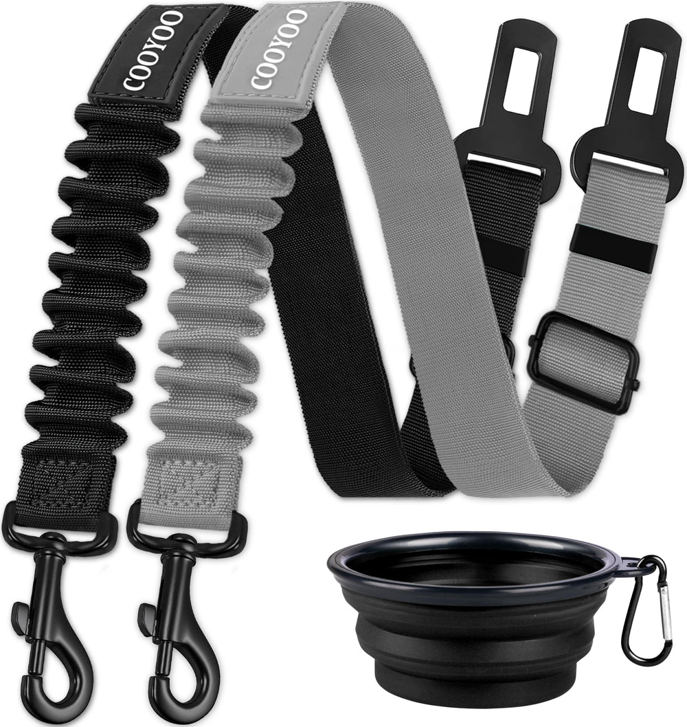 COOYOO conjunto cinturon perro coche 3 piezas para seguridad y comodidad en viajes.