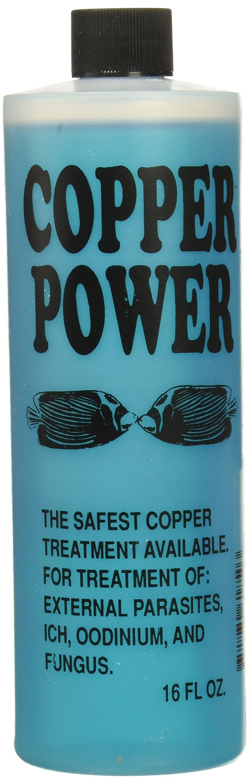 Copper Power Endich, botella azul, tratamiento para peces marinos para mantener el acuario estable.