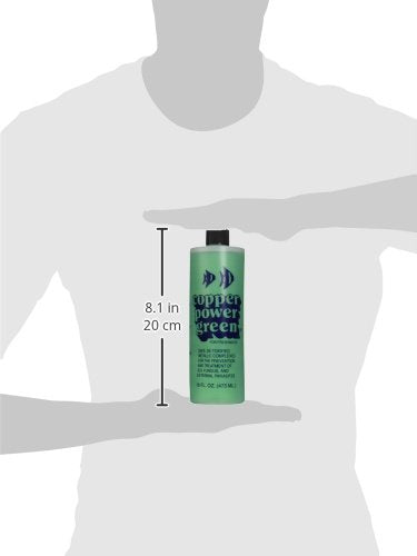 Copper Power Green – etiqueta clara con indicaciones para acuario