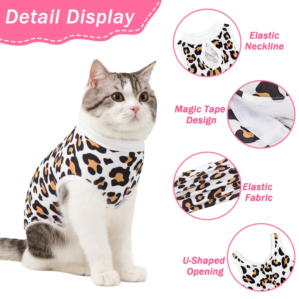 Coppthinktu Cat Recovery Suit, patrón vaca, opción suave para la higiene diaria.