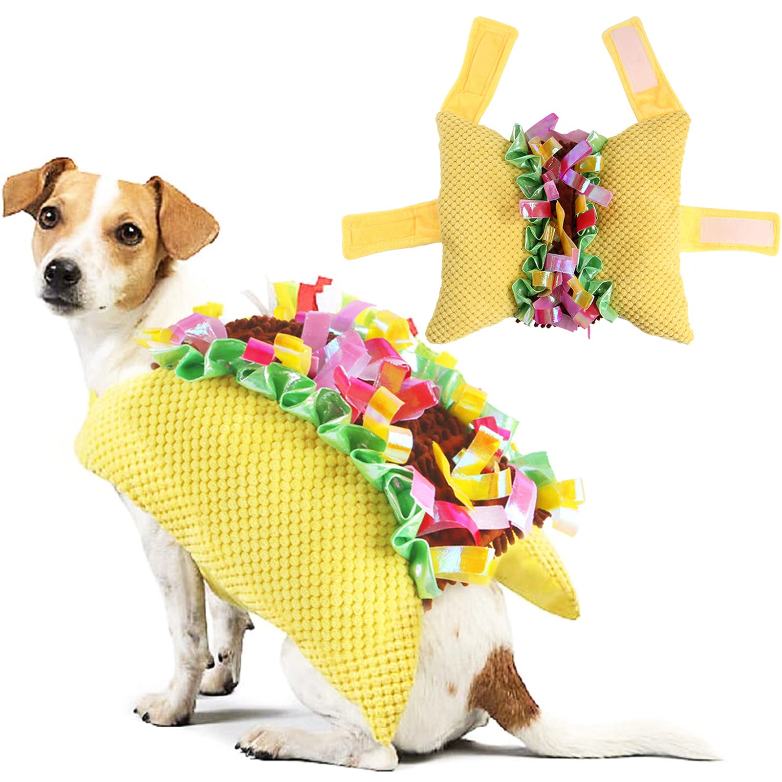 Coppthinktu disfraz taco para perro, vista frontal; ideal para Noche de Brujas.