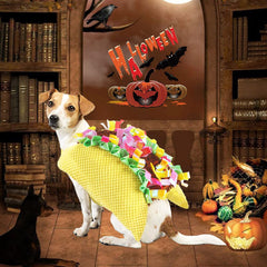 Coppthinktu disfraz taco para perro, perfil lateral; diseño divertido y cómodo.