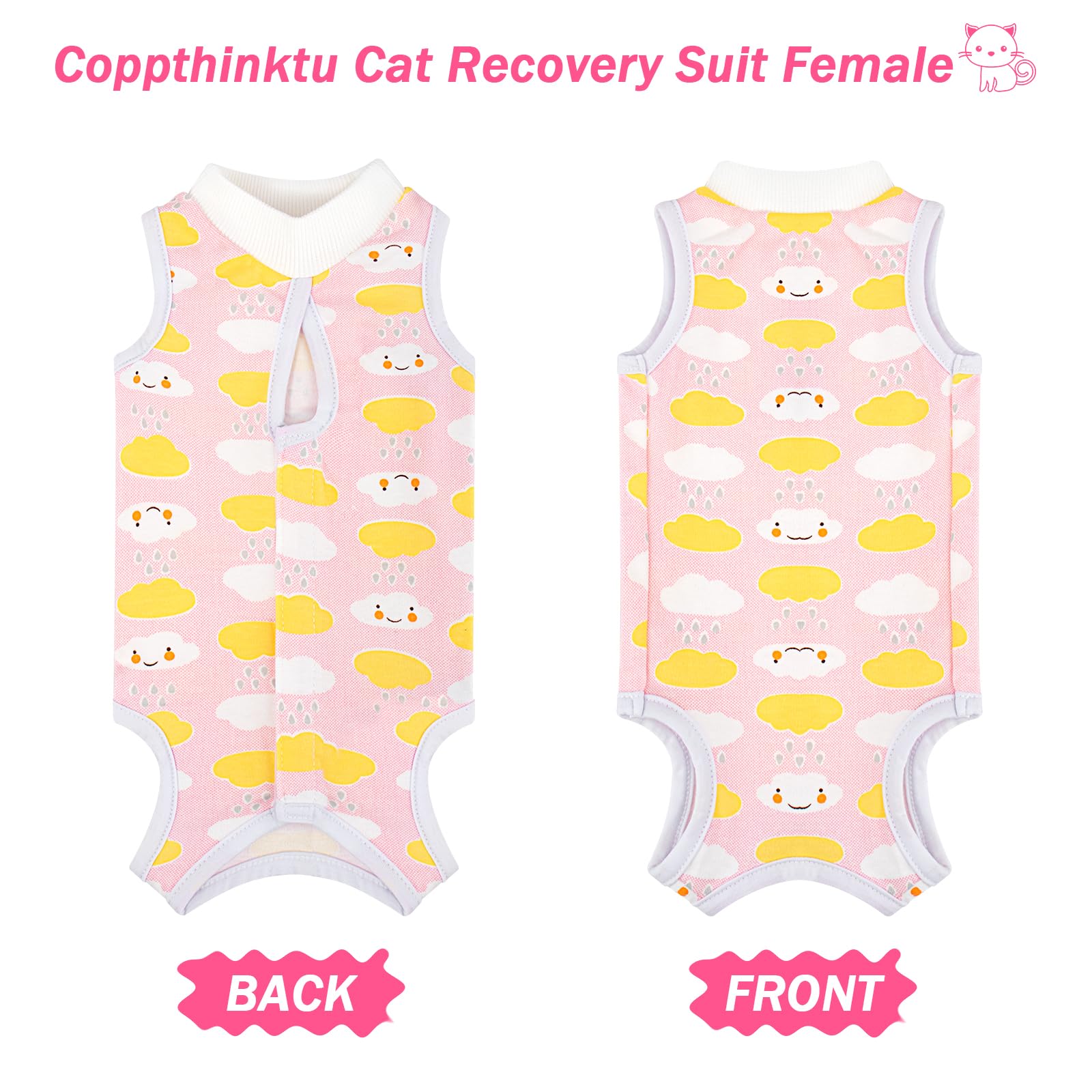 Coppthinktu traje de recuperación para gata, lavado a máquina, reutilizable y práctico