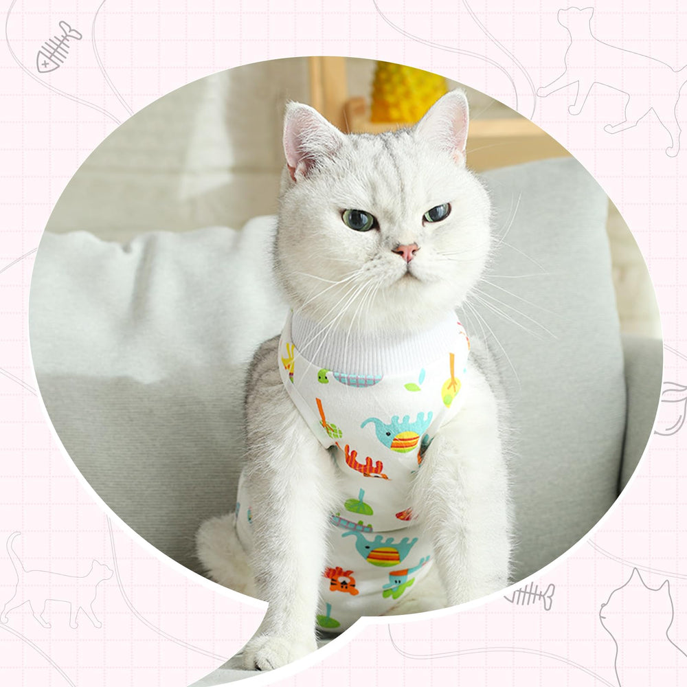 Coppthinktu gato comer dormir con traje recuperacion: permite comer, dormir y moverse con comodidad.