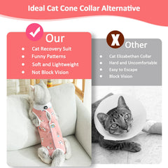 Coppthinktu material transpirable mantiene al gato cómodo durante la recuperación.
