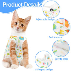 Coppthinktu mono de recuperación para gatos, vista trasera, protege abdomen y piel durante la sanación.