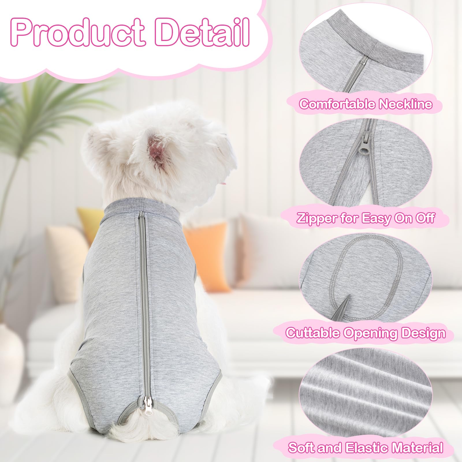 Coppthinktu onesie postoperatorio para perra, ajuste cómodo para dormir.