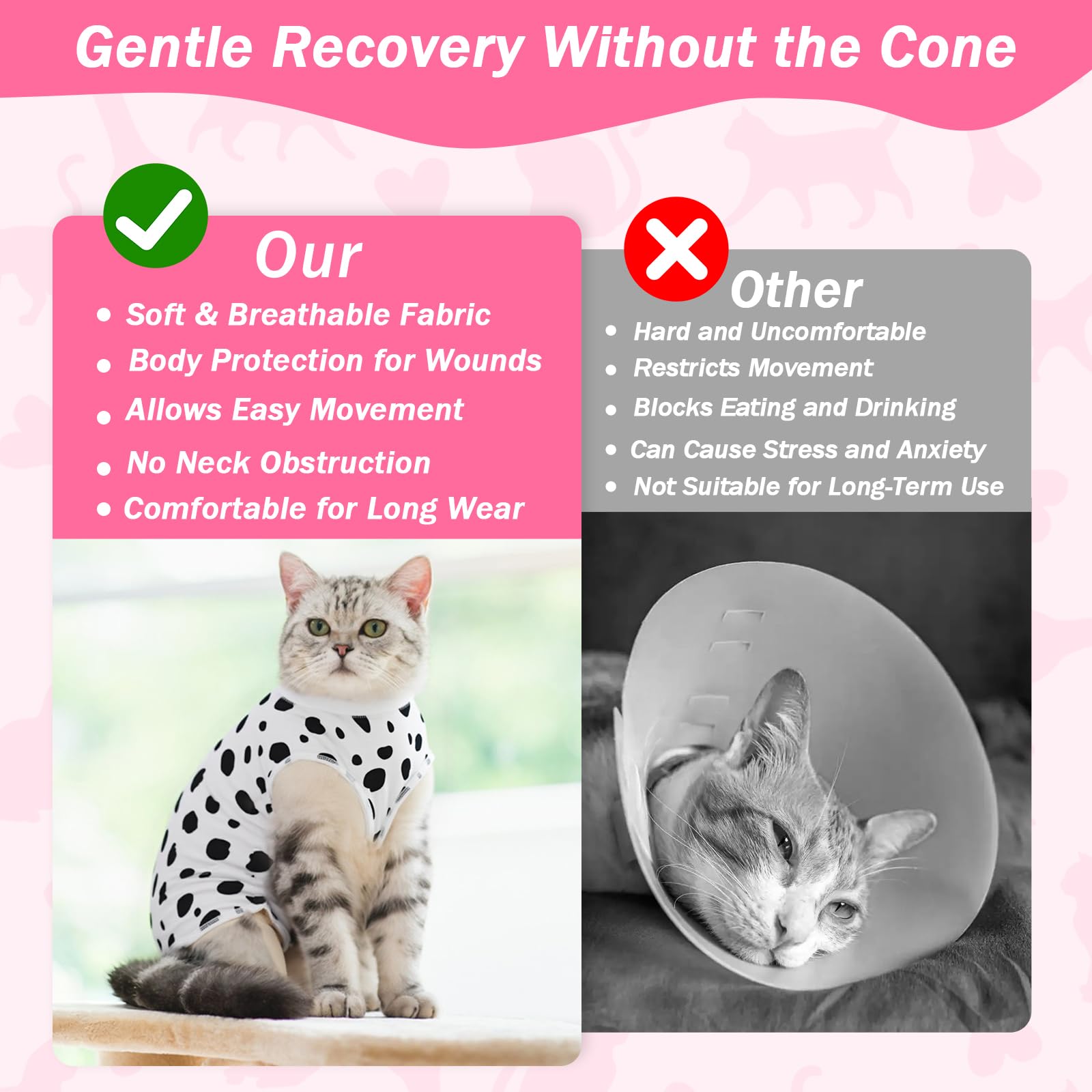 Coppthinktu ponerse fácil, ajuste elástico para diferentes cuerpos felinos.