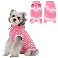 Coppthinktu Recovery Suit para perro con botones en fila, facilita ponerse y quitarse.