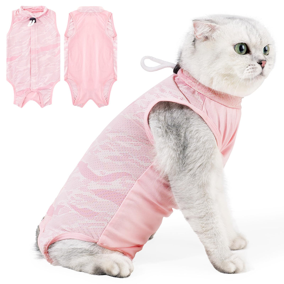 Coppthinktu traje recuperación gato cirugía, diseño transpirable para mayor comodidad.