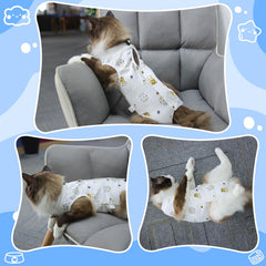 Coppthinktu traje de recuperación para gato, sin collar, libertad de movimiento.